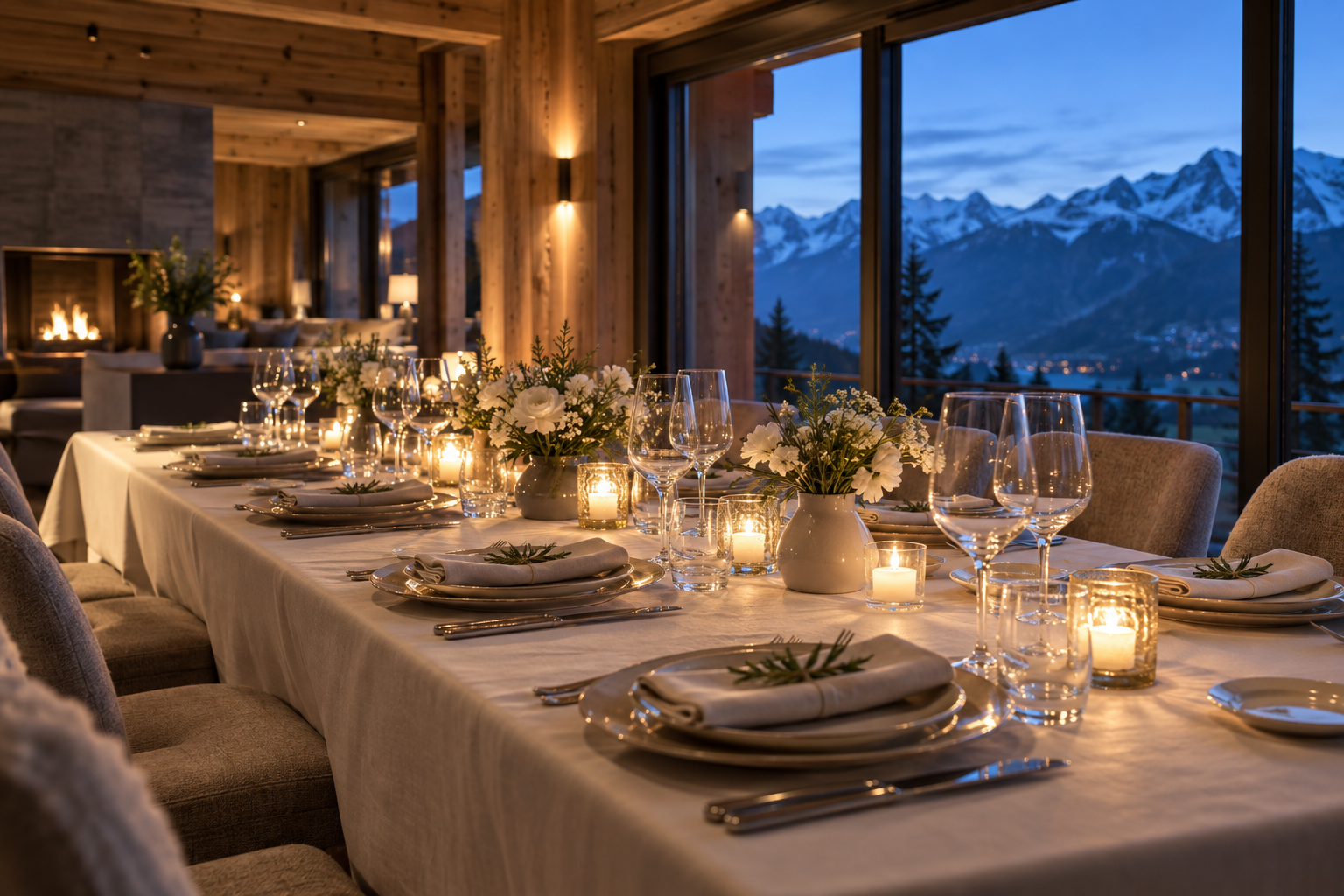 Illustrative private dining setting